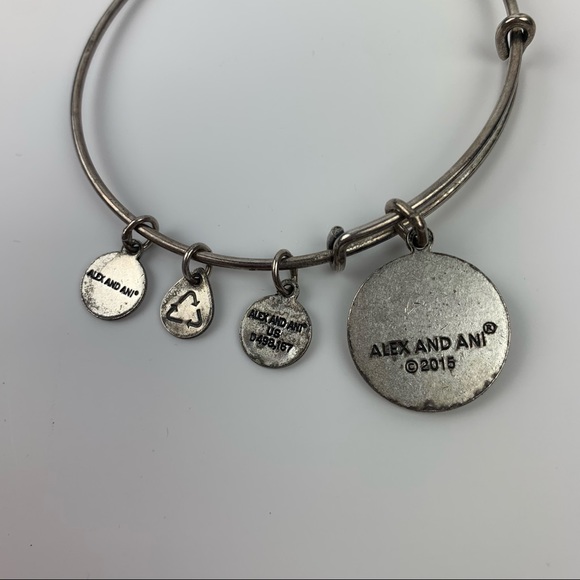Alex and Ani Silver Bangle Sister Charm bracelet - Picture 8 of 14